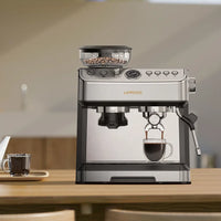 ماكينة اسبريسو ليبريسو مع طاحونة مخروطية وعصا تبخير - فضي | Lepresso Espresso Machine Conical Grinder & Steamer – Silver