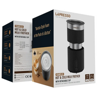 خفاق الحليب من ليبريسو بسعة 500 مل بقاعدة قابلة للفصل - اسود | LePresso Milk Frother 500ml with Detachable Base - Black