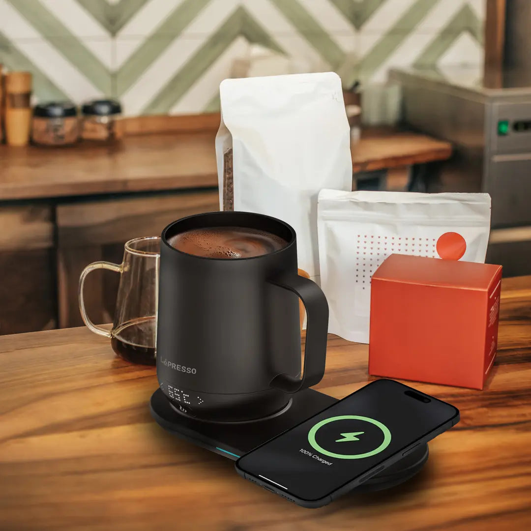 Kûpa Germkirî ya LePresso Smart 12oz bi Bala Şarjkirina Bêtêl - Reş