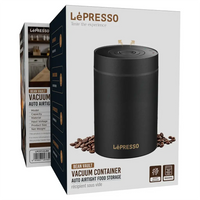 Lepresso Vacuum Container Auto Airtight Food Storage – Black | حاوية تخزين طعام محكمة التفريغ ليبريسو – أسود