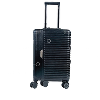 طقم حقائب سفر ليفيلو Travelo من الالمنيوم و PC - اسود معدني | Levelo Travelo Aluminum & PC Luggage Set – Metallic Black