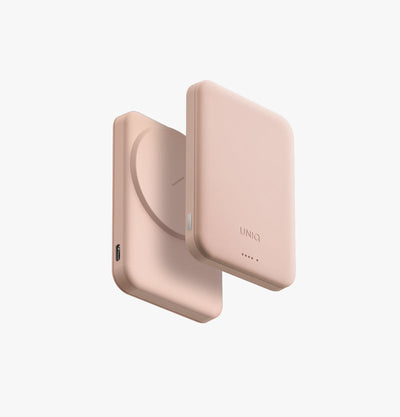 UNIQ Lexa 5000 magnetic leatherette power bank Blush Pink