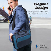 Promate Limber-MB Laptop Messenger Bag 15.6 inch Large Capacity Blue-Angle