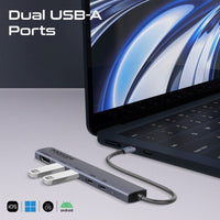 Promate LinkHub-5X connected to a laptop and display