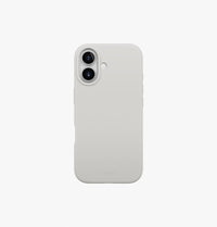 UNIQ Lino hybrid silicone case for iPhone 17 Mist Grey - back detail