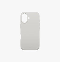 UNIQ Lino hybrid silicone case for iPhone 17 Mist Grey - in hand