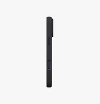 UNIQ Lino hybrid silicone case for iPhone 17 Pro Max Charcoal Grey - side profile