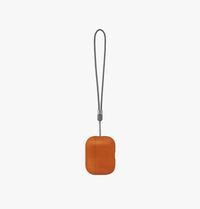 UNIQ Lino hybrid silicone case for AirPods Pro 3 Sunset Orange - braided wrist strap