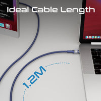Promate LucidLine-CC120 Navy nylon braided exterior detail