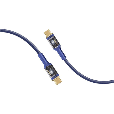 Promate LucidLine-CC200 Navy 100W transparent USB-C cable with LED light - main view