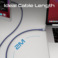 Promate LucidLine-CC200 Navy nylon braided exterior detail