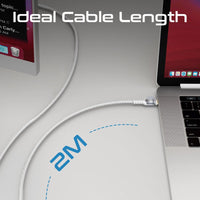 Promate LucidLine-CC200 White nylon braided exterior detail