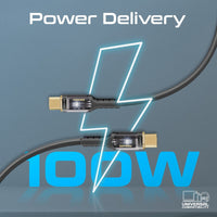 Promate LucidLine-CC200 Black transparent connector with LED close-up