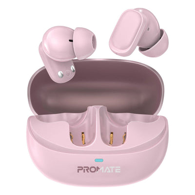 Promate Lush-Pro HD TWS Earbuds 400mAh Pink-Front