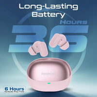 Promate Lush-Pro HD TWS Earbuds 400mAh Pink-Lifestyle