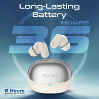 Promate Lush-Pro HD TWS Earbuds 400mAh White-Lifestyle