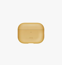 UNIQ Lyden Vex leatherette case for AirPods Pro 3 Canary Yellow - closed cap detail