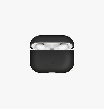 UNIQ Lyden Vex leatherette case for AirPods Pro 3 Black - front view