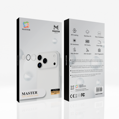 Master 3D Camera Lens Protector for iPhone 16 Pro / 16 Pro Max – Clear | واقي عدسة كاميرا ماستر ثري دي شفاف لآيفون 16 برو / 16 برو ماكس