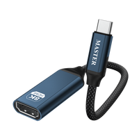 محول ماستر مضفر من USB-C إلى HDMI أنثى بدقة 8K 60Hz - أسود | Master Braided USB-C to HDMI Female Adapter, 8K60Hz – Black