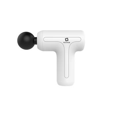 مسدس تدليك ماستر ببطارية 1200mAh وخمسة مستويات - أبيض | Master Massage Gun 1200mAh Type-C 5 Levels – White