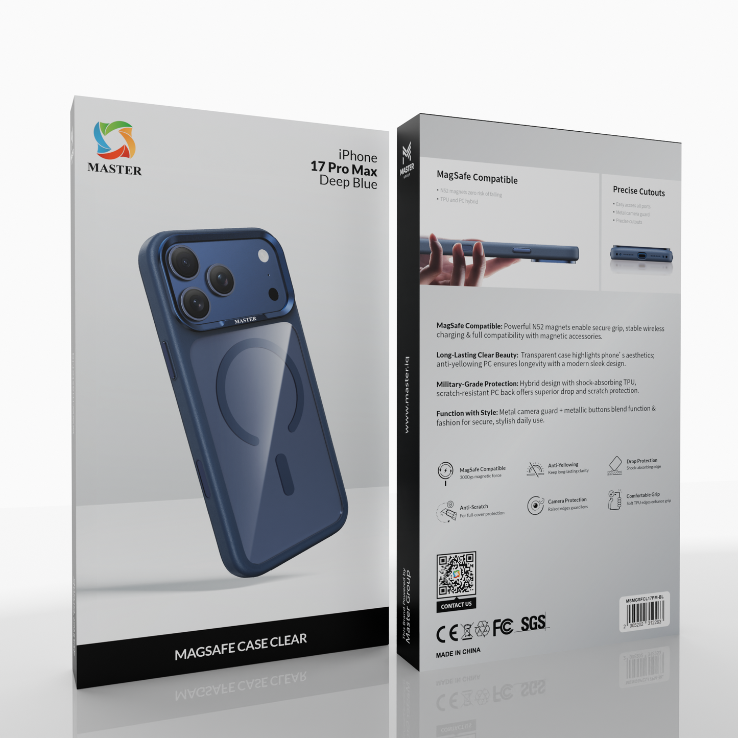 Master MagSafe Case Clear for iPhone 17 Pro Max | كفر ماغ سيف شفاف ماستر لآيفون 17 برو ماكس