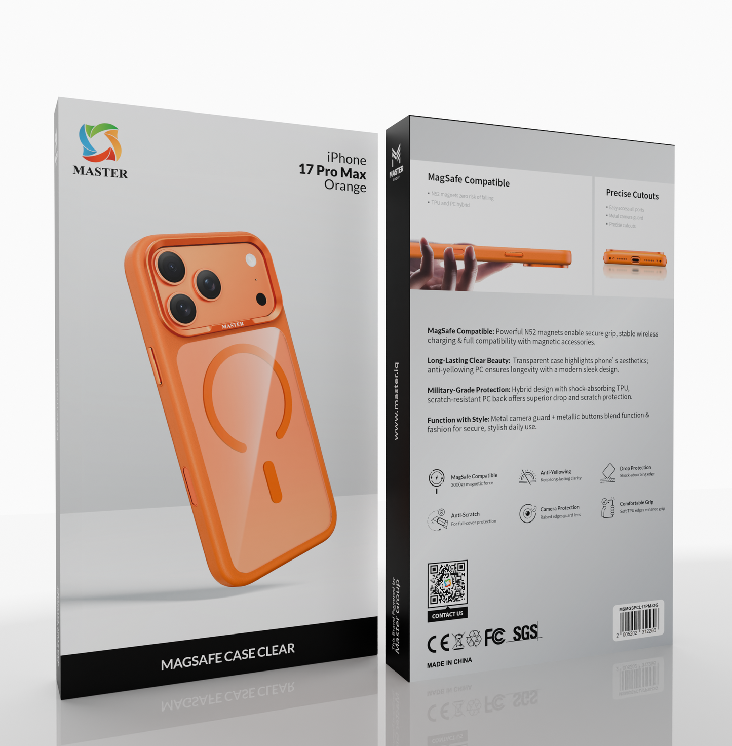 Master MagSafe Case Clear for iPhone 17 Pro Max | كفر ماغ سيف شفاف ماستر لآيفون 17 برو ماكس