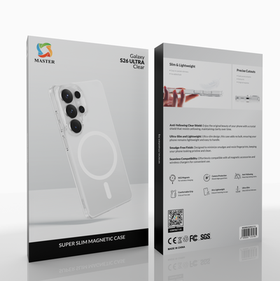 Master Super Slim Magnetic Case For Samsung Galaxy S26 Ultra-Clear | كفر مغناطيسي رفيع شفاف لسامسونج جالاكسي S26 الترا