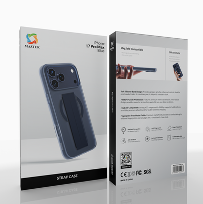 Master Strap Case For iPhone 17 Pro Max – Blue | كفر ماستر مع حزام لآيفون 17 برو ماكس – أزرق