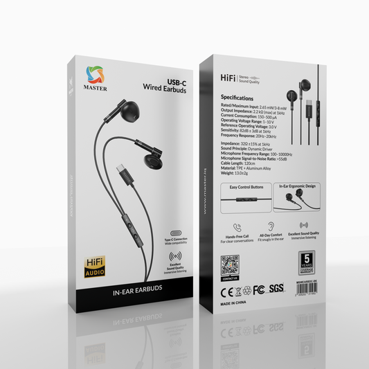 Master In-Ear Wired Earbuds USB-C | سماعات ماستر سلكية داخلية USB-C