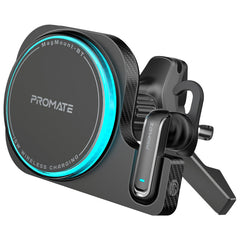 Promate MagMount-BT 15W MagSafe wireless car charger with built-in ENC earphone - main view