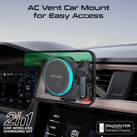 Promate MagMount-BT wireless car charger mount with magnetic hold - angle view