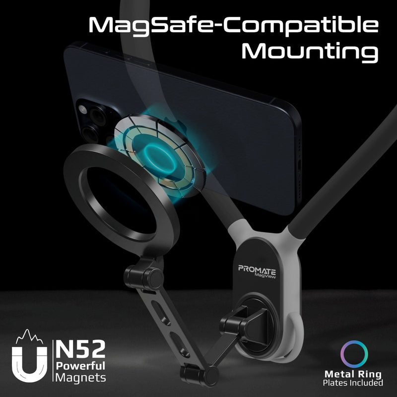 Promate MagView Black N52 MagSafe magnetic mount detail