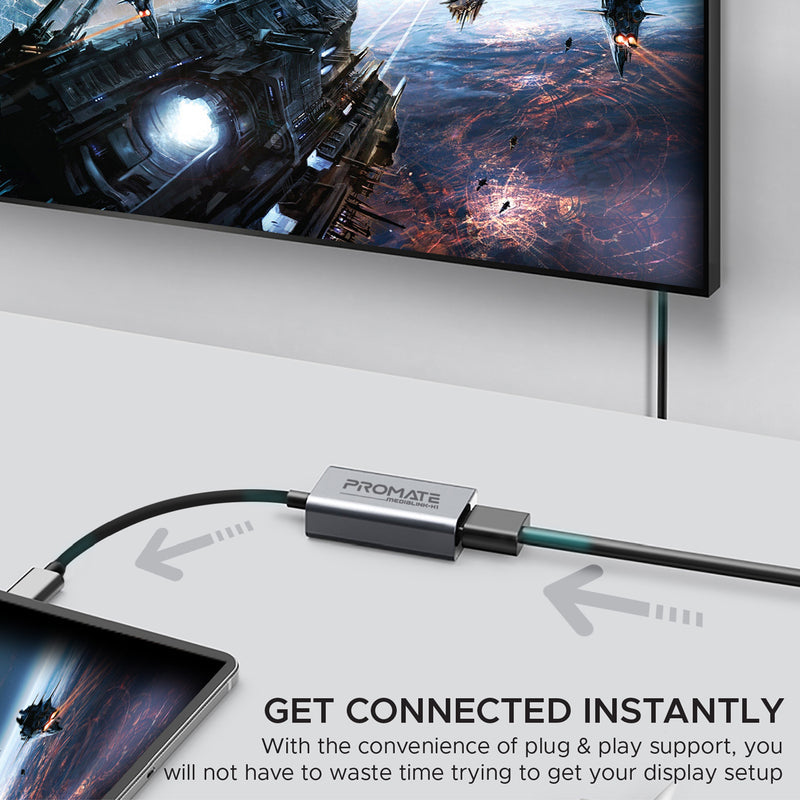 Promate MediaLink-H1 connected to a laptop and display