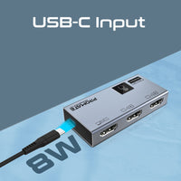 Promate MediaSwitch-2T connected to two sources and one display
