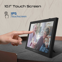 Promate Memoria-10 Black digital frame on shelf in home