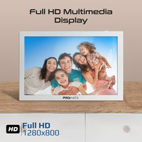 Promate Memoria-10 White digital photo frame - angle view