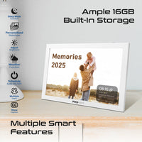 Promate Memoria-10 White touchscreen photo frame displaying image