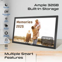 Promate Memoria-15 Black touchscreen photo frame displaying image