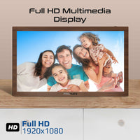 Promate Memoria-15 Pine wood finish digital photo frame - angle view