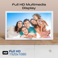 Promate Memoria-15 White digital photo frame - angle view