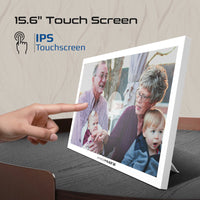Promate Memoria-15 White digital frame in home decor setting