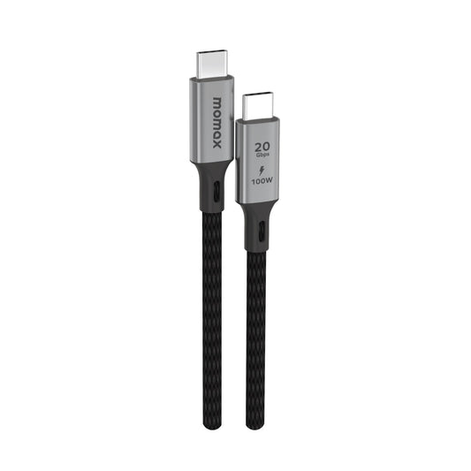 كيبل موماكس إليت تايب سي الى تايب سي بقدرة شحن 100 واط وطول 1 متر | Momax Elite 100W USB‑C to USB‑C Braided Cable, 1 m