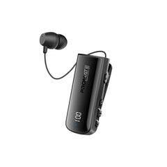 Promate MonoFlix-BT Retractable Mono ENC Earphone 150mAh Black-Front