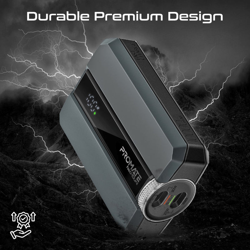 Promate Neo-10Uni Power Bank 10000mAh 30W PD Bidirectional Cable Grey-Lifestyle