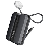 باور بانك بروميت نيو 10 بسعة 10000 مللي وشاحن ساعة أبل وكابل USB-C مدمج - رمادي | Promate Neo-10 30W Power Delivery Smartphone & Apple Watch Charging Power Bank - Grey