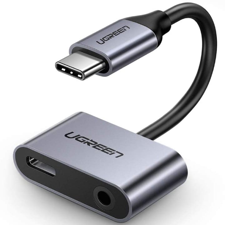Adaptora Ugreen USB-C bo 3.5mm AUX + USB-C