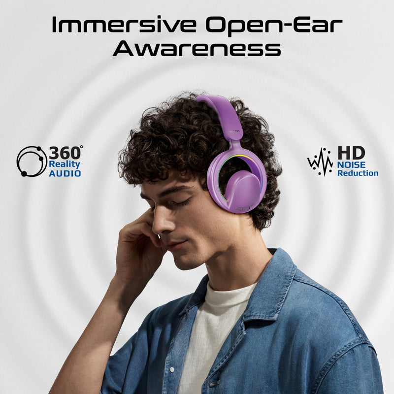 Promate Novon Open Ear Wireless Headphones 400mAh Purple-Angle