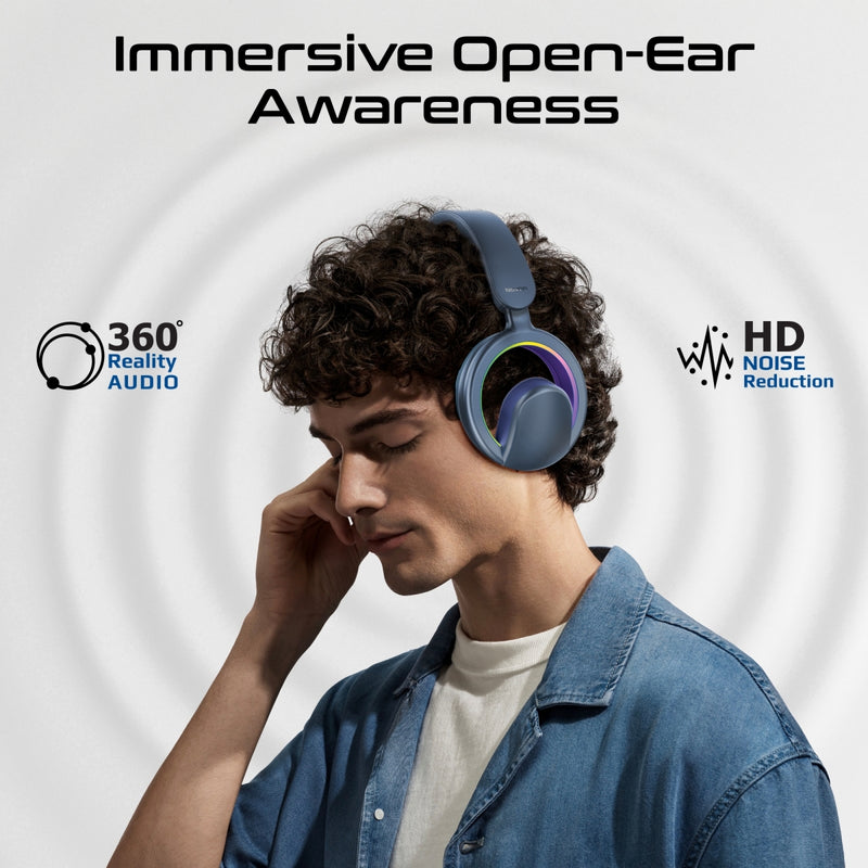 Promate Novon Open Ear Wireless Headphones 400mAh Blue-Angle