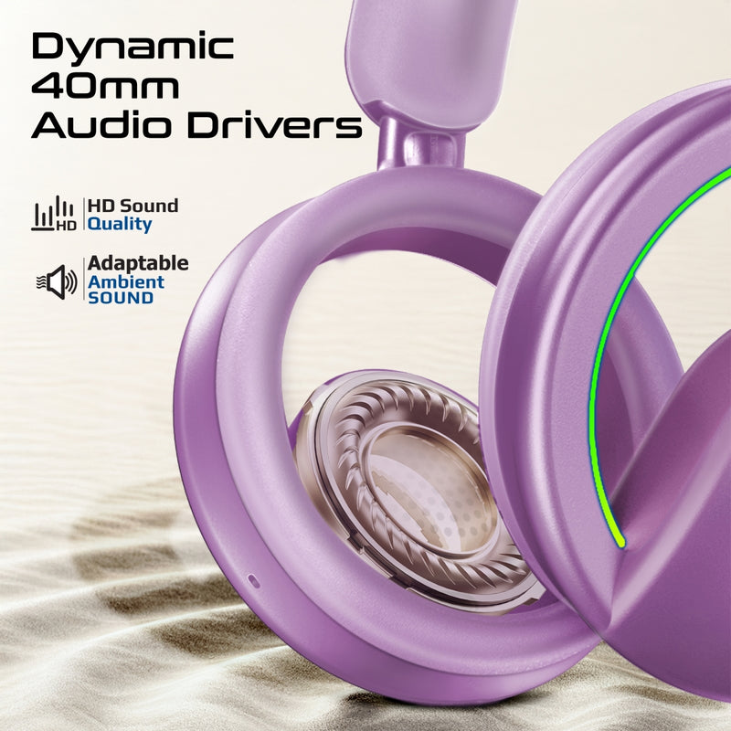Promate Novon Open Ear Wireless Headphones 400mAh Purple-Mic